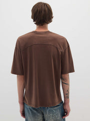 OVS Brown Boxy Fit Pure Cotton T-Shirt