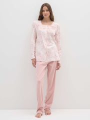 OVS Pink Pure Cotton Regular Fit Pyjamas With Buttons