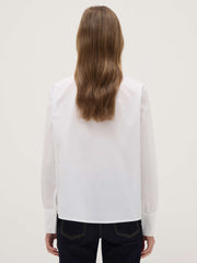 OVS White pure cotton regular fit shirt with ribbon collar