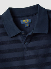 OVS Regular fit blue striped pure cotton polo shirt for boys