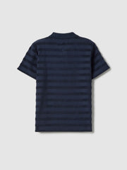 OVS Regular fit blue striped pure cotton polo shirt for boys