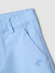 OVS Boys Light Blue Stretch Cotton Chino Bermuda Shorts, Regular Fit