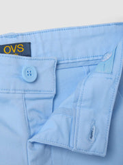 OVS Boys Light Blue Stretch Cotton Chino Bermuda Shorts, Regular Fit