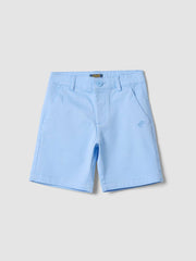 OVS Boys Light Blue Stretch Cotton Chino Bermuda Shorts, Regular Fit