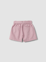 OVS Pink Linen And Cotton Blend Shorts With Belt For Girls, Regular Fit