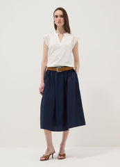 OVS Blue Pure Cotton Midi Skirt