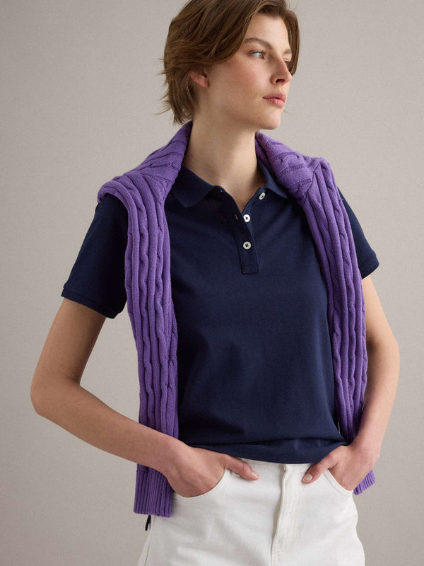 OVS Blue Regular Fit Organic Cotton Polo Shirt