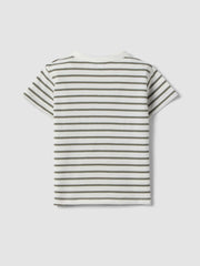 OVS Boys Pure Cotton Multicolour Striped T-Shirt With Dog Pocket