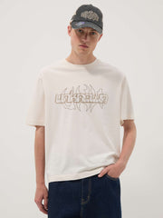 OVS Beige Pure Cotton T-Shirt With Front Print