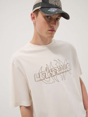 OVS Beige Pure Cotton T-Shirt With Front Print