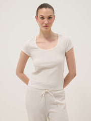 OVS White Short-Sleeved Stretch T-Shirt