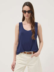 OVS Brown Stretch Viscose Tank Top, Regular Fit