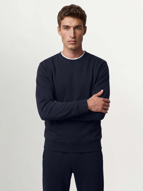 OVS Blue crew-neck sweatshirt in cotton blend, regular fit