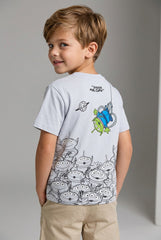 OVS Grey Pure Cotton Toy Story Graphic T-Shirt For Boys