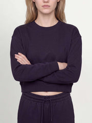 OVS Purple Cotton-Blend Crew-Neck Sweatshirt, Regular Fit