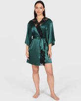 La Senza Sexy Sleep Robe Dark Green / S-M