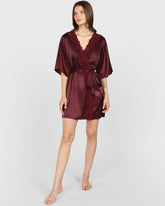 La Senza Sexy Sleep Robe Dark Red / S/M