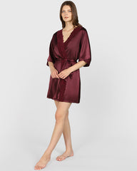 La Senza Sexy Sleep Robe Dark Red / S/M