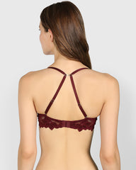 La Senza Gel Padding Plunge Bra Dark Red / 34B