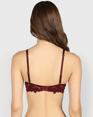 La Senza Gel Padding Plunge Bra Dark Red / 34B