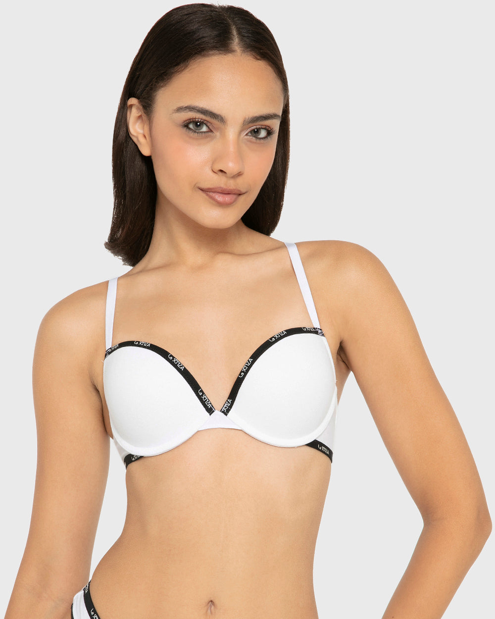 Rx Pu Pl Skinny Logo Ctn White With Black / 34B