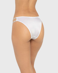 Diva Hl Mini Cheeky Micro W Rhinestone Straps Foiled White / M