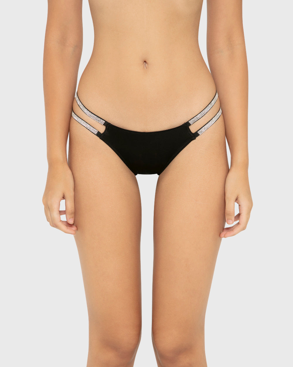 Diva Hl Mini Cheeky Micro W Rhinestone Straps Black / M