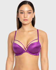 Bs Pu Pl Bc Smth Cup Lavish Lc W Bondage Straps Sparkling Grape / 34B