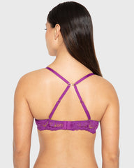 Bs Pu Pl Bc Smth Cup Lavish Lc W Bondage Straps Sparkling Grape / 34B