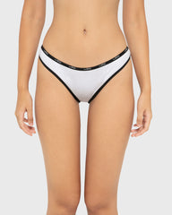 Essentials Bikini Cotton - Skinny Logo White With Black / M