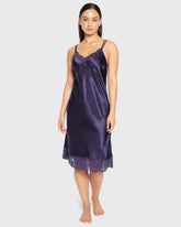 Slip Mid Length Satin W Lavish Lc And Strappy Celestial Sky / M