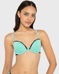 Rx Pu Pl Skinny Logo Ctn Pool Blue With Tuxedo Black / 34B