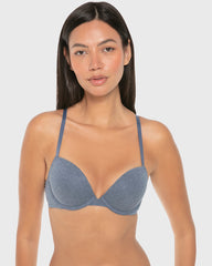 La Senza Remix Push Up Plunge Bra Vintage Indigo Htr / 34B