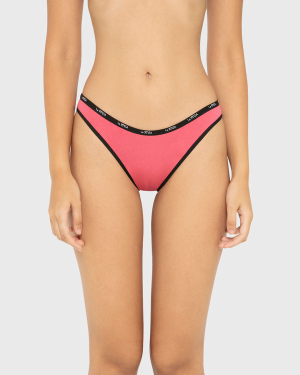 Essentials Bikini Cotton - Skinny Logo Party Punch With Tuxedo Black / M