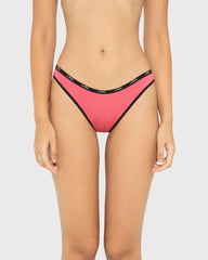 Essentials Bikini Cotton - Skinny Logo Party Punch With Tuxedo Black / M