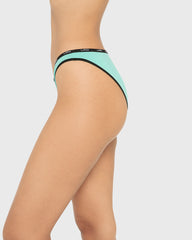 Essentials Bikini Cotton - Skinny Logo Pool Blue With Tuxedo Black / M