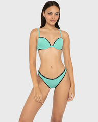 Essentials Bikini Cotton - Skinny Logo Pool Blue With Tuxedo Black / M