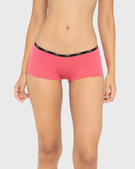 Essentials Boyshort Cotton - Skinny Logo Party Punch With Tuxedo Black / M