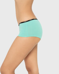 Essentials Boyshort Cotton - Skinny Logo Pool Blue With Tuxedo Black / M