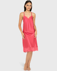 Slip Mid Length Satin W Lavish Lc And Strappy Bk Party Punch / M