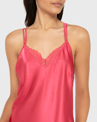 Slip Mid Length Satin W Lavish Lc And Strappy Bk Party Punch / M