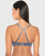 La Senza Hello Sugar Double Push Up Plunge Bra Vintage Indigo / 34B