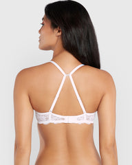 La Senza Sexy Gel Padding Plunge Lace Bra WHITE / 34B
