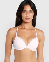 La Senza Sexy Double Pushup Plunge Lace Bra WHITE / 34B