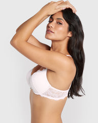 La Senza Sexy Double Pushup Plunge Lace Bra WHITE / 34B