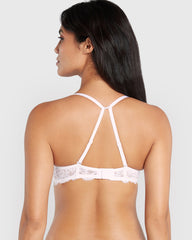 La Senza Sexy Double Pushup Plunge Lace Bra WHITE / 34B