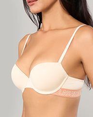 LA SENZA DEMI KNOCKOUT CDP LOGO CTN IVORY / 34B