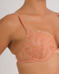 La Senza Sexy Double Pushup Plunge Lace Bra NUDE / 34B