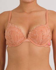 La Senza Sexy Double Pushup Plunge Lace Bra NUDE / 34B