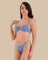 LA SENZA LOGO COTTON THONG Light Blue / S